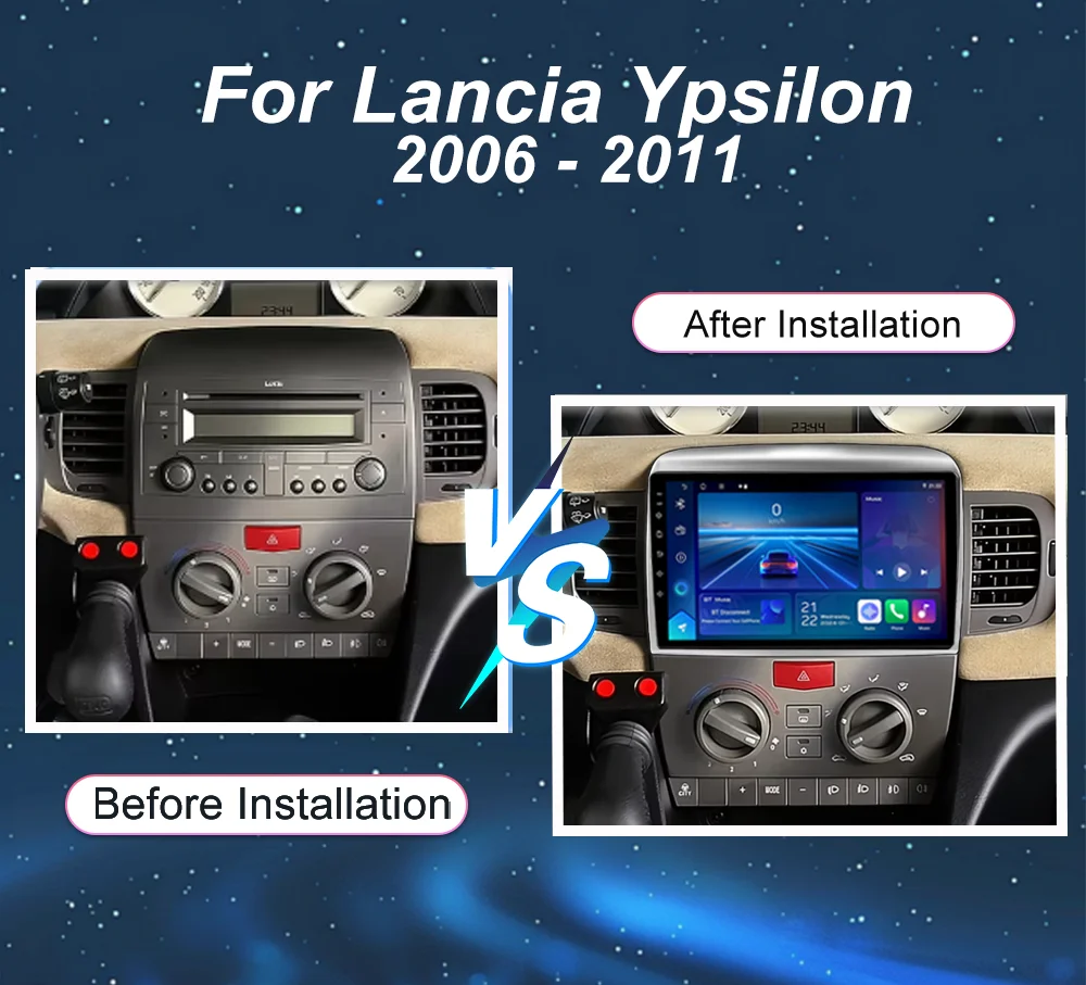 Car Video Player For Lancia Ypsilon 2006 - 2011 Car Radio Multimedia Player Autoradio GPS Carplay Android Auto Touch Screen Wifi
