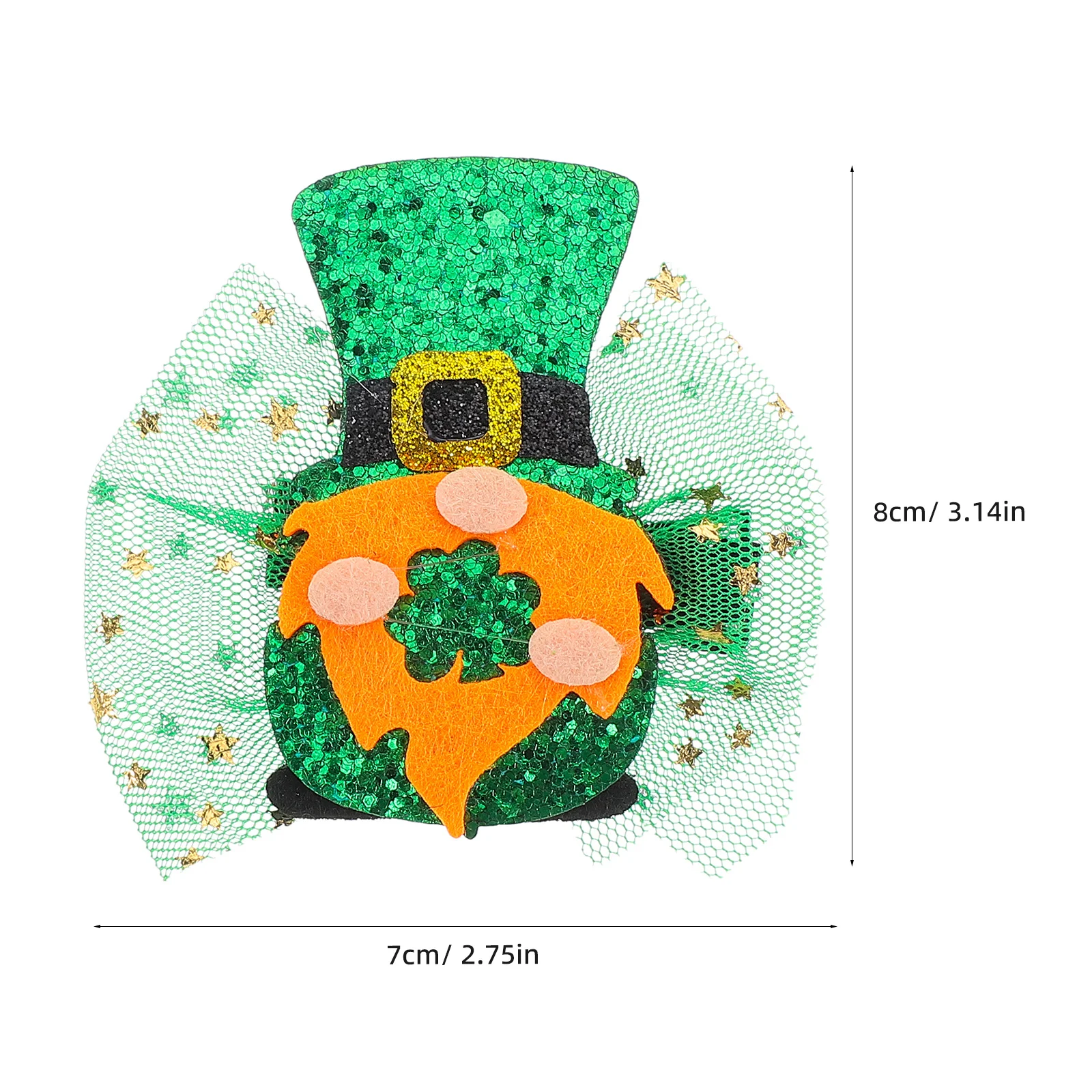 مشبك شعر شبكي للمهرجانات الأيرلندية الإبداعية، إكسسوارات تزيين من التول خفيفة الوزن ورائعة للاحتفال بحفلات عيد القديس باتريك #4