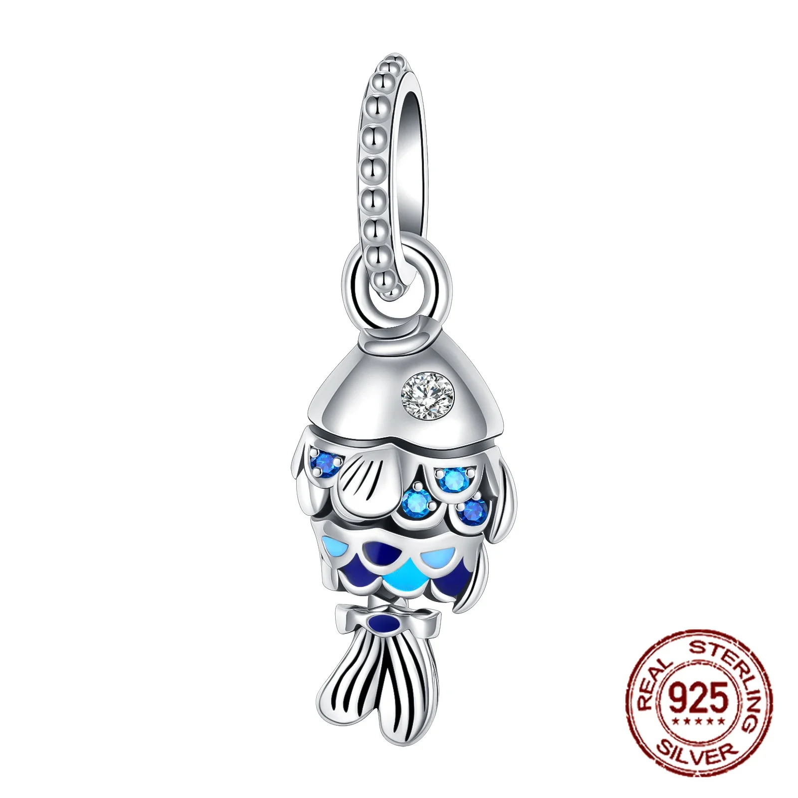 2023 New 925 Sterling Silver Blue astronaut planet Ocean Dolphin Charm Bead Fit Bracelet Women Jewelry DIY Gift