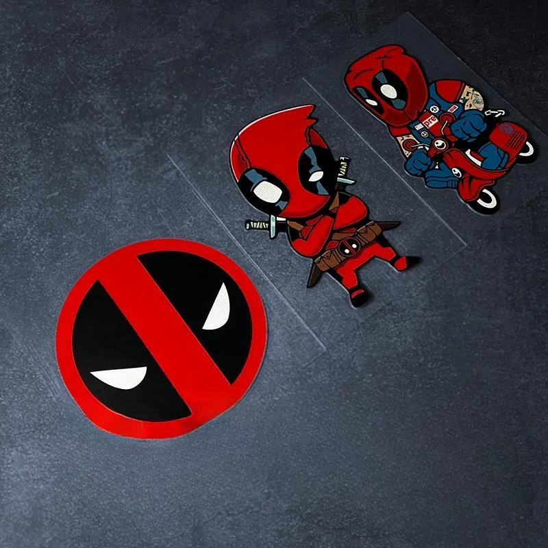 Monster car stickers Deadpool cartoon animation motorcycle electric car rear glass decoration reflective stickers wholesale