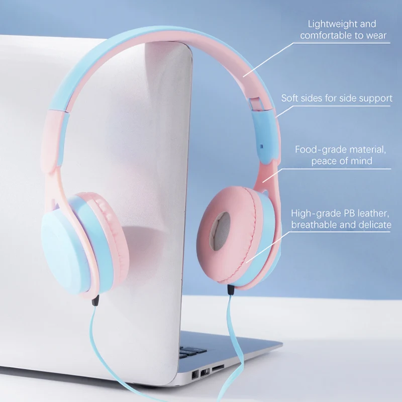 Headworn Wired Headset Cellular Computer Universal New Folding Style Students Online Class Game Earphone Birthday Gift