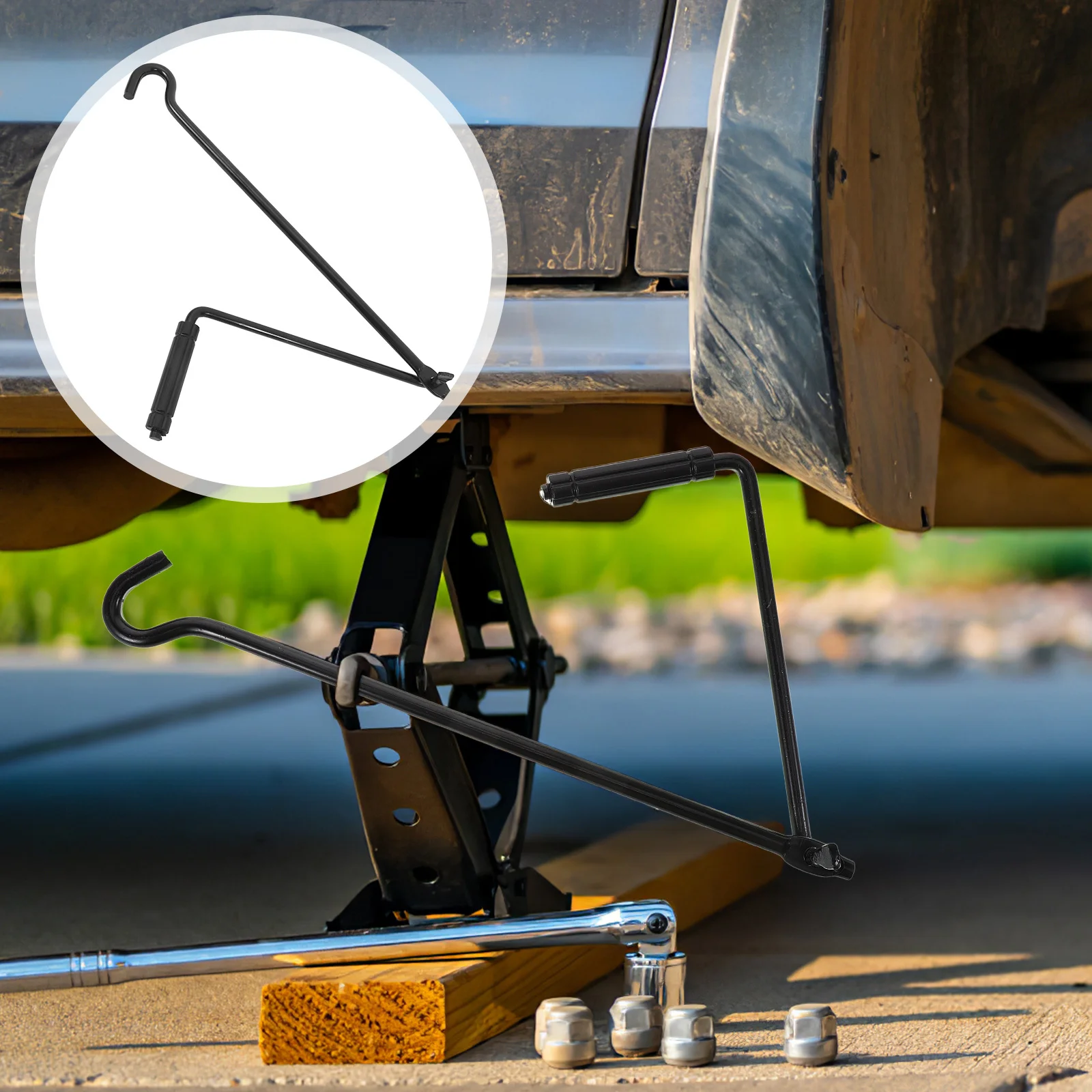 

Jack Car Handle Wrench Crank Replacement Labor-Saving Foldable Spanner Hand Tool for Automotive Repair Tire Lift Suv Truck Van