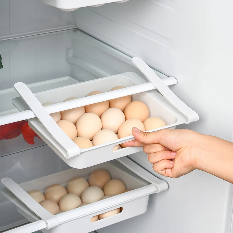 Kreative Kühlschrank Frisch Halten Lagerung Box Schublade Ei Obst Korb Versenkbare Lebensmittel Lagerung Container Haushalts Organizer