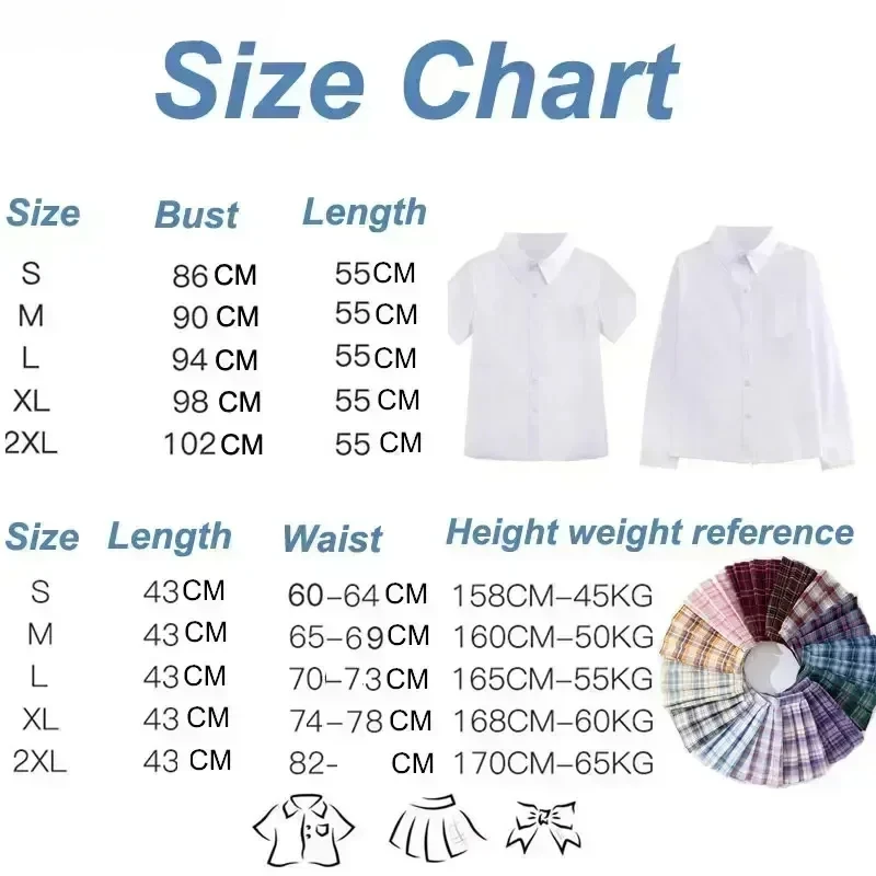 Uniforme escolar japonês coreano estudante jk seifuku blusa saia plissada marinheiro conjunto completo menina saia xadrez uniformes rosa para mulher