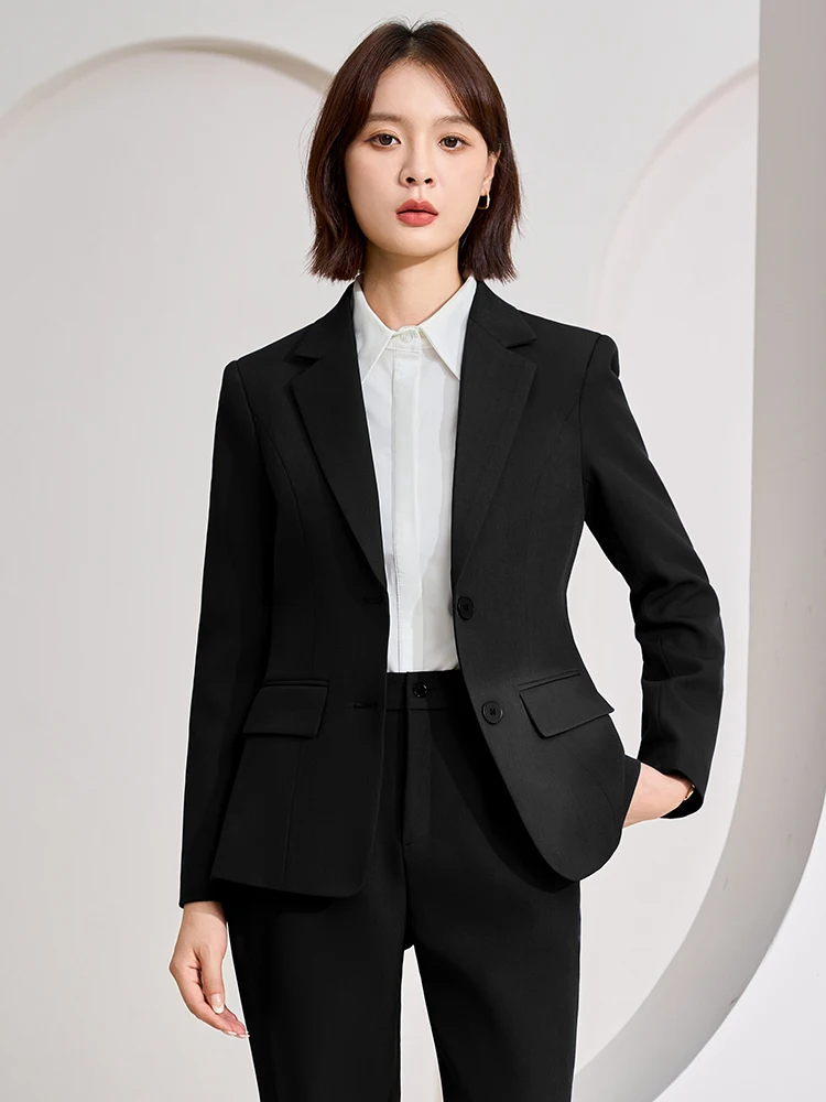 بدلة بناطيل نسائية رمادي كحلي أحمر مكتب السيدات ملابس عمل نسائية مكونة من قطعتين سترة رسمية وبنطلون