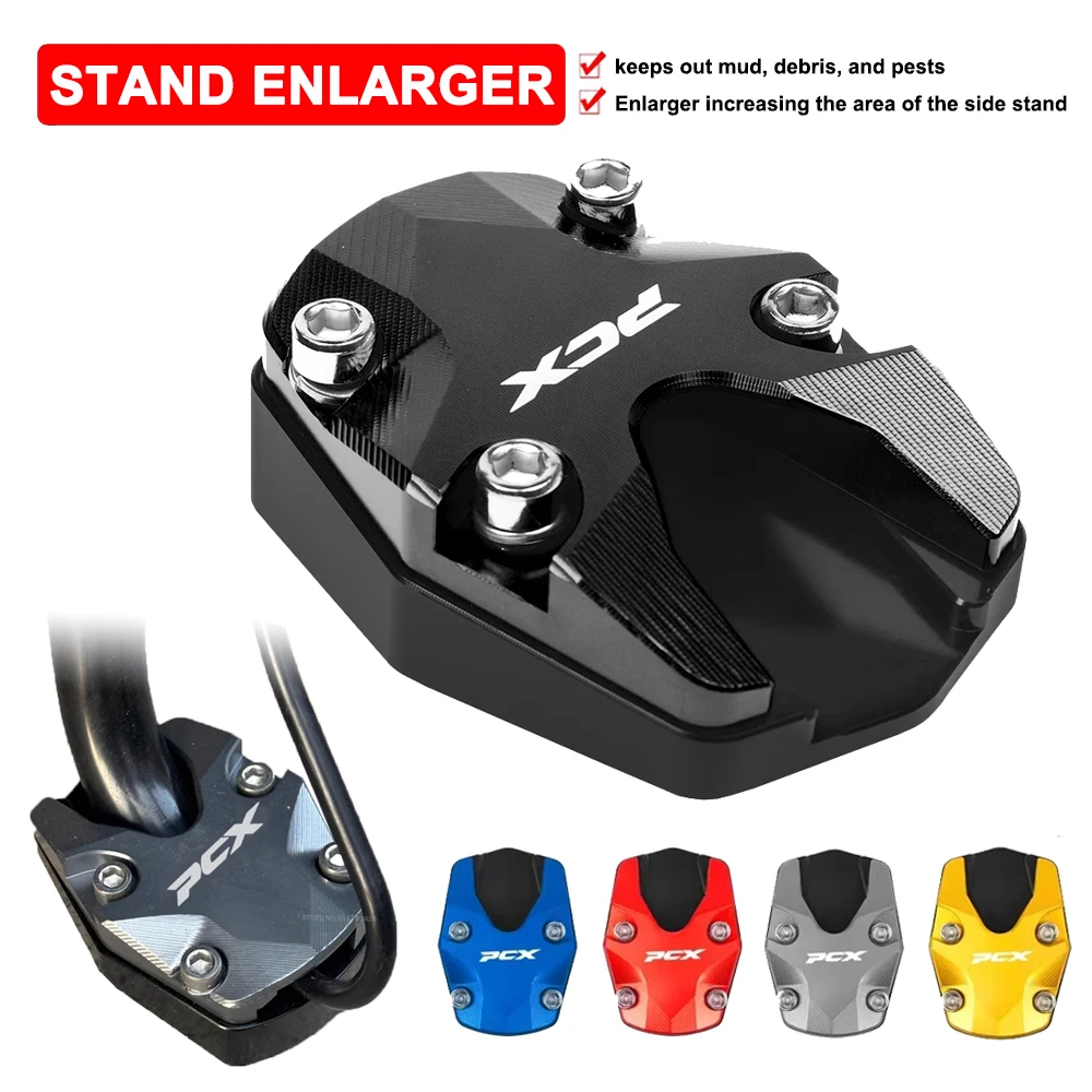 

Motorcycle Side Kick Stand Foot Pad For Honda PCX160 PCX150 PCX125 ADV160 PCX 125 150 Aluminum Kickstand Enlarger Support Plate