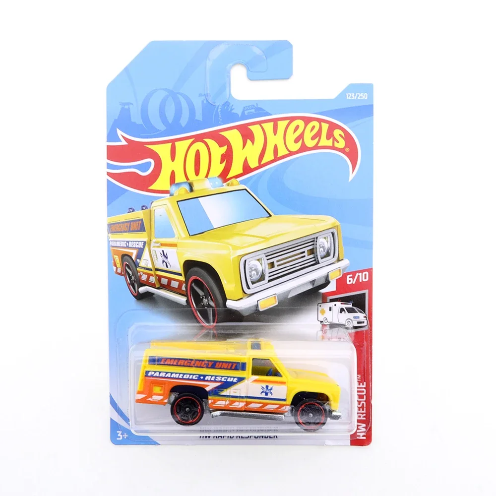 2019-123 HW RAPID RESPONDER Original Hot Wheels Mini Alloy Coupe 1/64 Metal Diecast Model Car Kids Toys Gift