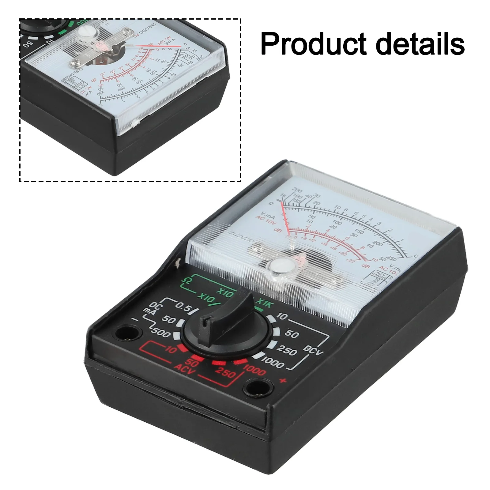 110A Analog Multimeter for Household Electrical Repairs and Student Labs with 1 AA Battery Operation and Dual Mode Ranges