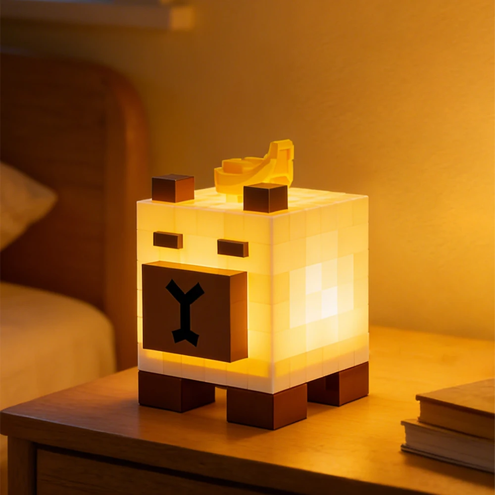 Klocki konstrukcyjne z kapybarą Pixel Pet, lampka nocna, figurki anime dla dzieci, dekoracyjne lampki na biurko do pokoju, kreatywny prezent urodzinowy.