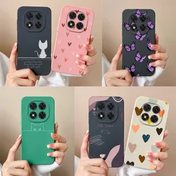 For Poco X7 Pro Case Fashion Heart Phone Back Covers For Xiaomi Poco X 7 Pro Soft Liquid Silicone Full Protection Housing Fundas