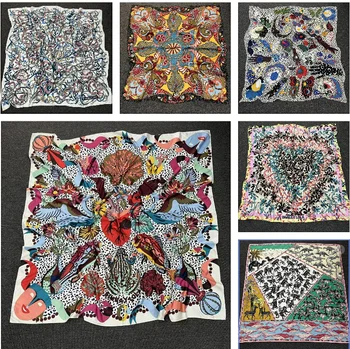 סחר חוץ מקורי יחיד ספרדית חדש אופנה רב-צבע מודפסת גדול מטפחת מרובע צעיף נשים צעיף