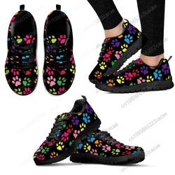 Rainbow Color Cartoon Dog Paw Print Lightweight Outdoor Shoes Comfortable Summer Breathable Shoes Basketball Shoes Custom Shoes