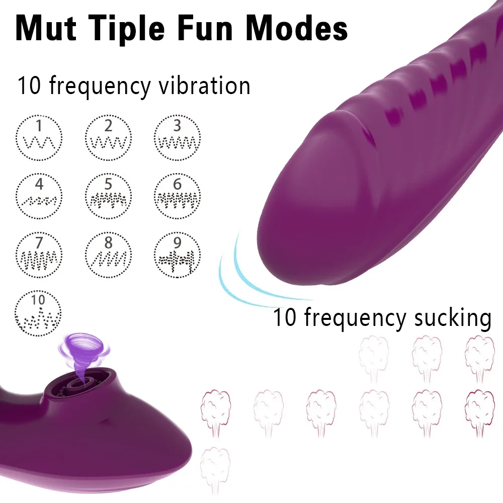 ดูดDildo Vibratorพร้อมรีโมทคอนโทรลช่องคลอดG Spot Clitoris Stimulator 10 ความเร็วช่วยตัวเองSuckerเพศของเล่นสําหรับผู้หญิง