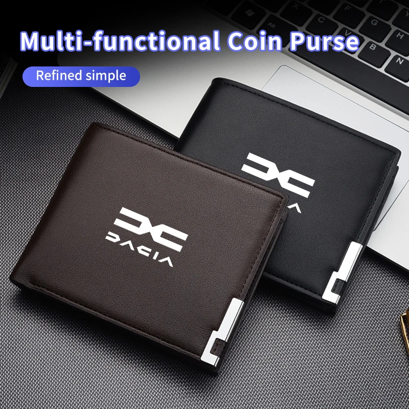 Men Wallet Leather Business Bank Card Coin Purse Card Holder Long Pocket For Dacia Duster Logan Sandero Dokker Spring Electric