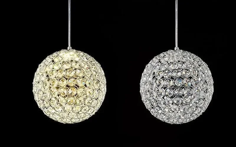 Modern round ball Iron Chandelier diameter 15CM E27 led lamps simple crystal Chandeliers lustre chandelier lighting