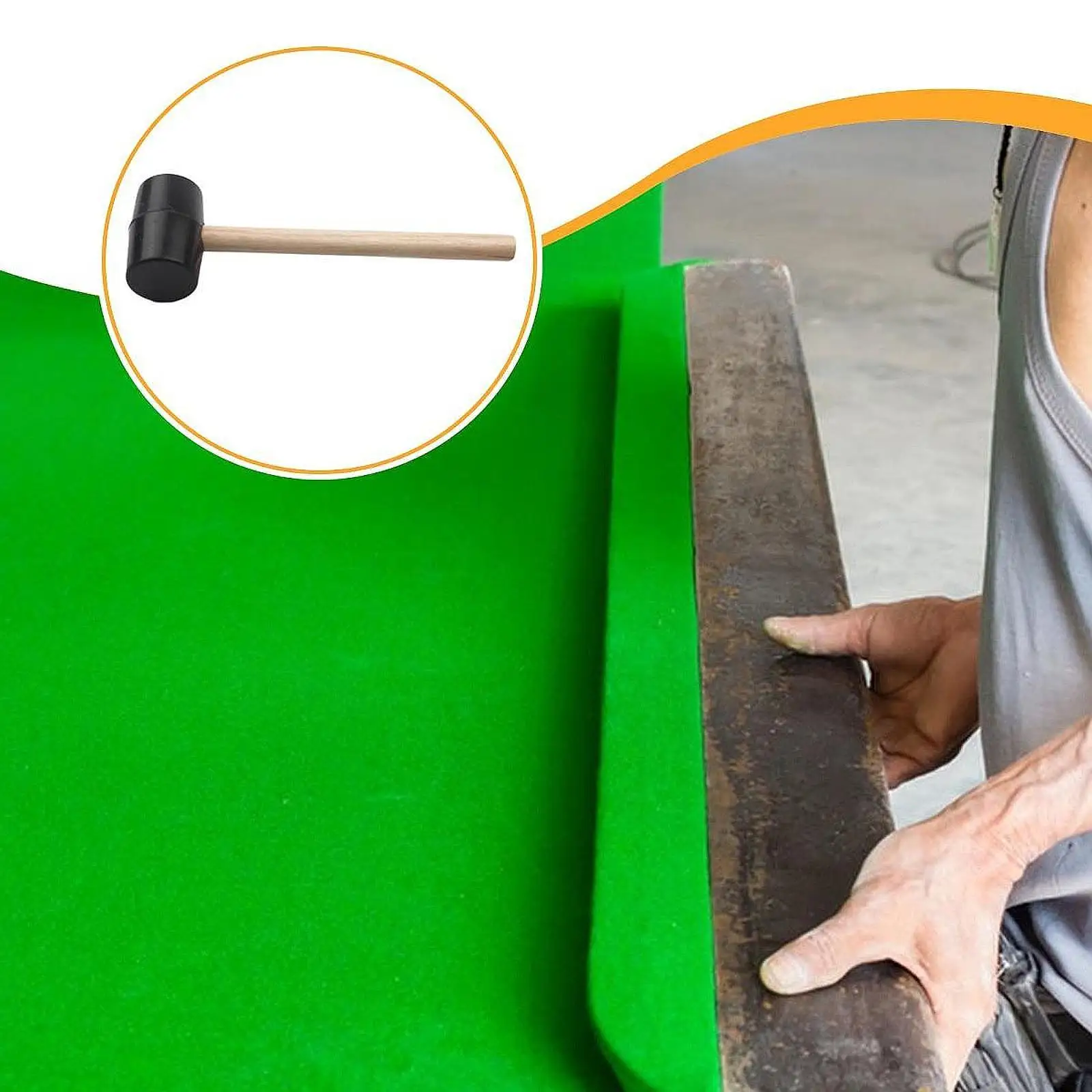 Rubber Mallet Soft Hammer Wood Handle for Tent Stakes Installation Flooring Crafts Home Decoration