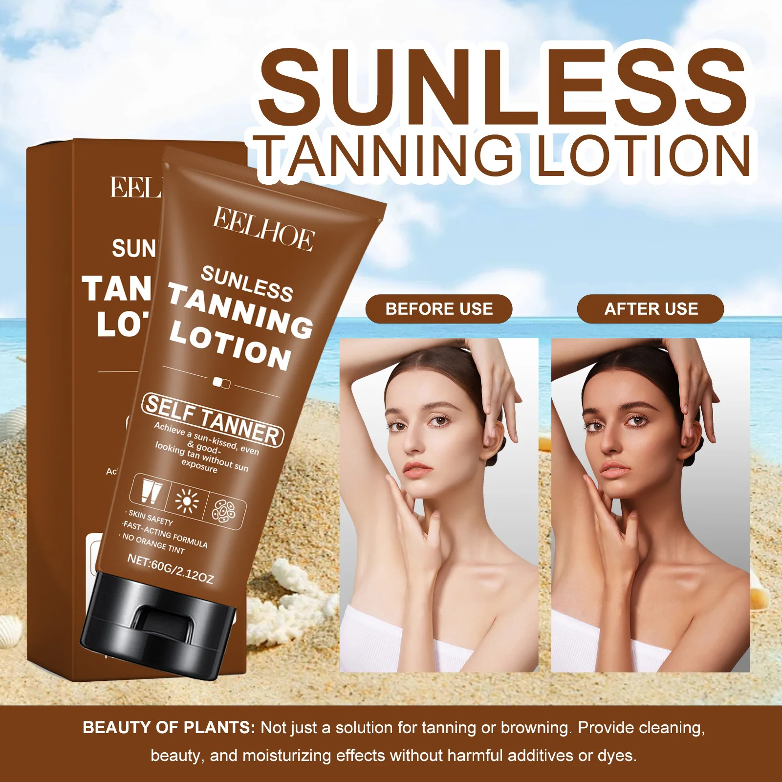 

Moisturizing Tanning Cream for An Accelerated Uniform Tan Wheat Skin Tone Bronze Body Blackening Hydrating Tanning Repair Cream