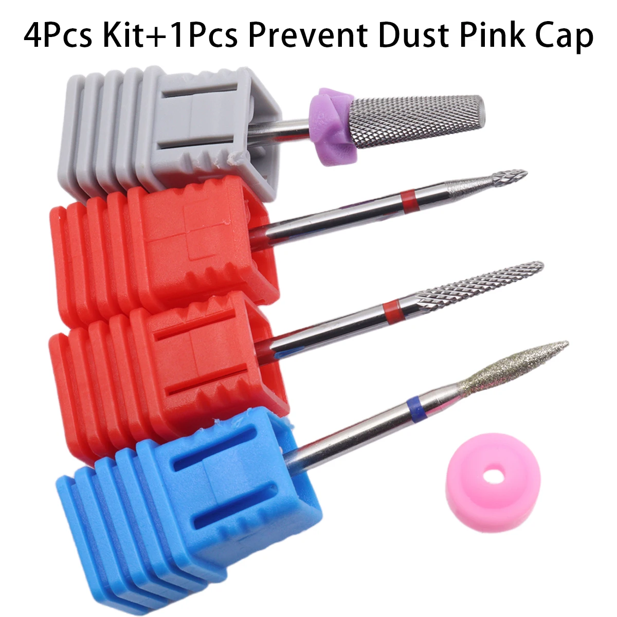 4pcs Kit Hot Pro Whole Carbide Nail Drill Bits Nail Art Electric Drill Machine Files Nail Art Tools cut and polish