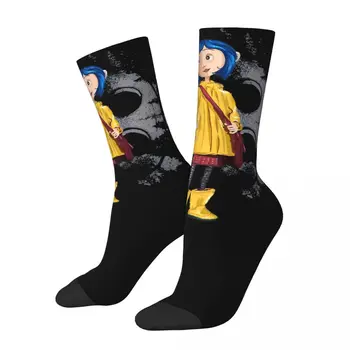 Cool Coralines films de dessins animés thème impression chaussettes Merch printemps automne hiver Halloween Super doux équipage chaussettes respirant