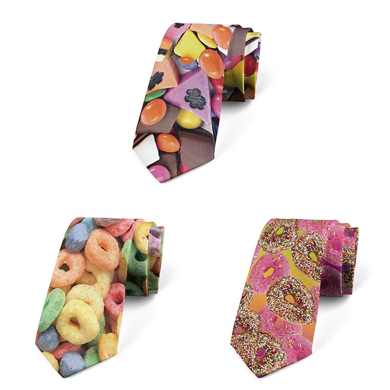 Fashion food printing men's tie time interesting dessert 8 cm tie men's holiday party wedding accessories business tie