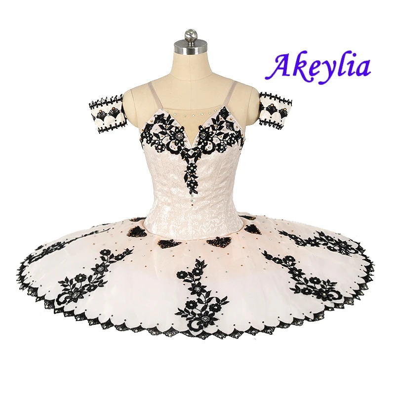 Champagne black professional ballet tutu competition girl peach classical tutu pancake ballet dress performance for women JN0489