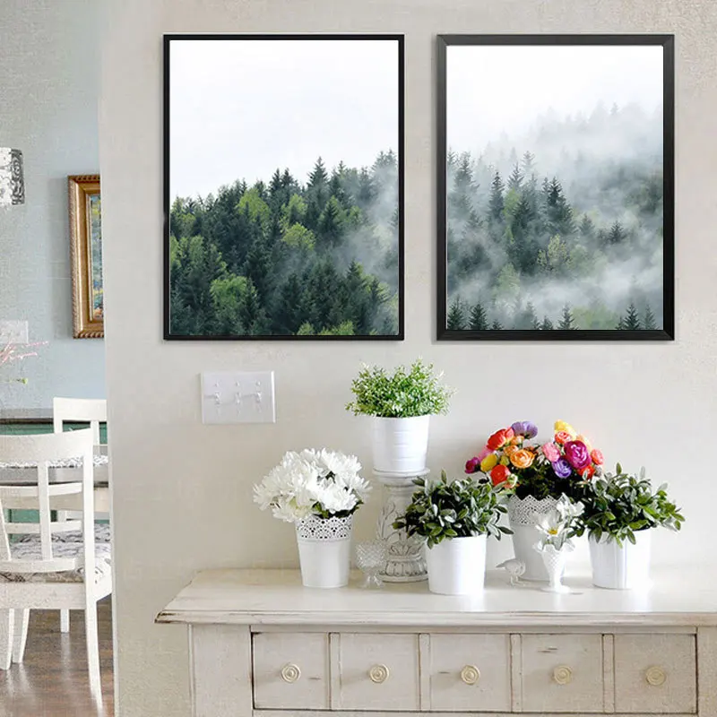 Nordic style forest artistic conception living room bedroom home decoration canvas painting