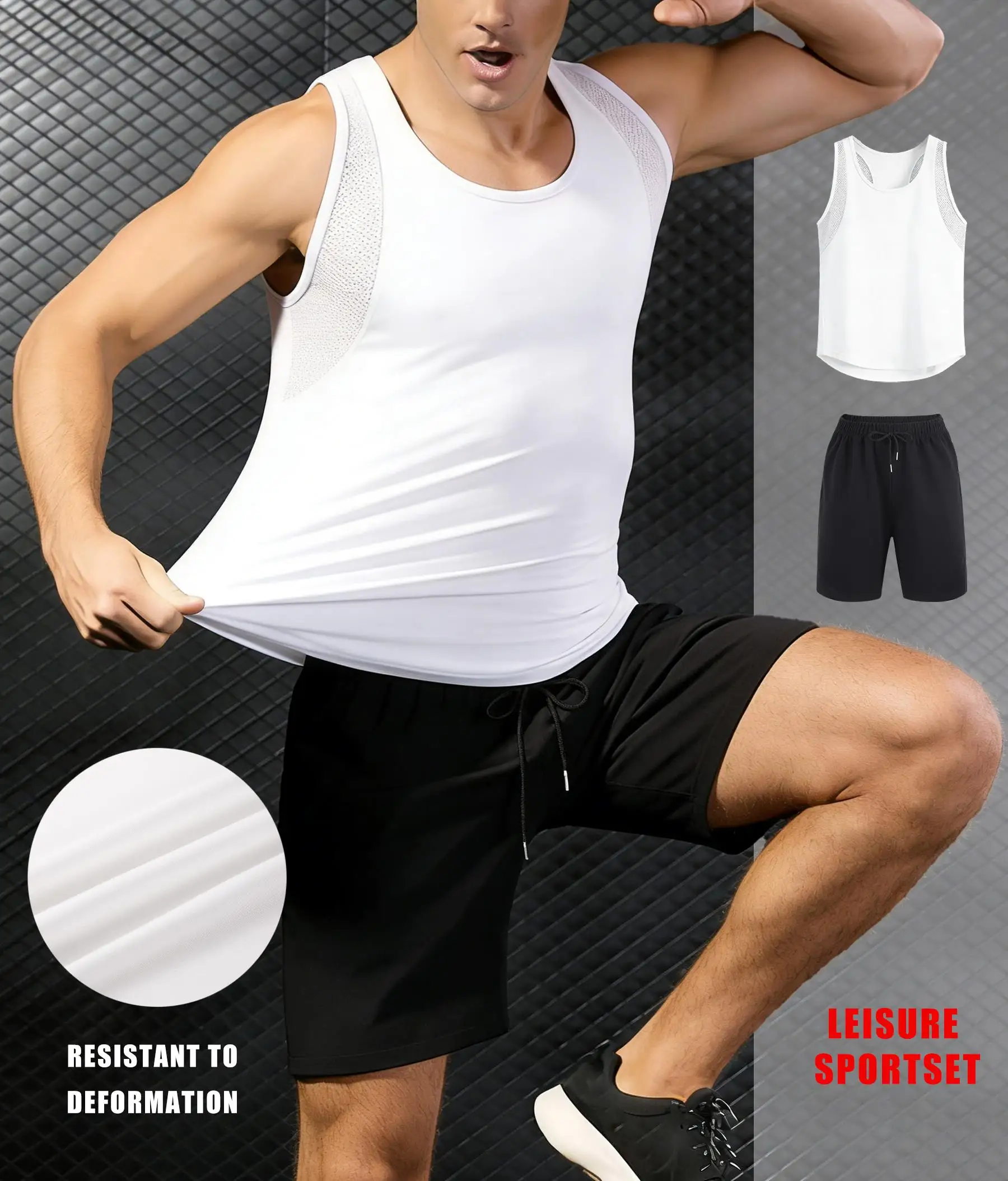 

Mesh sports vest Set Black & White Solid men Reticular Vests Soft Singlet Tops Fashion Vest Fitness Unisex Summer New Clothing