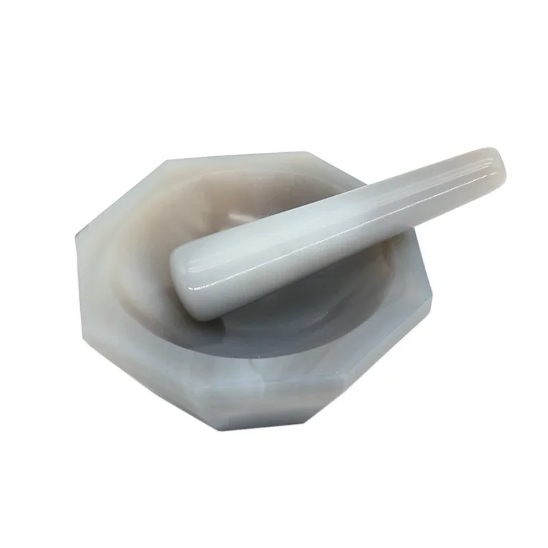 1PCS 140MM Natural Agate Mortar Laboratory Equipment Grinding High Grade Agate Mortar With Grinding Rod