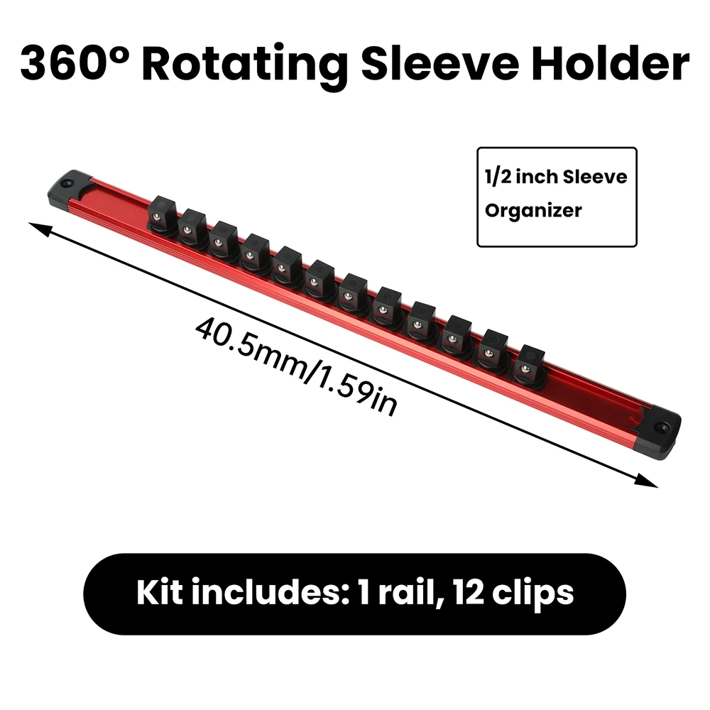 Magnetic Socket Holder 360 Rotating Socket Stand 1/2"  1/4"  3/8" Metal Power Strip Holder Wall-Mounted Socket Storage Bracket