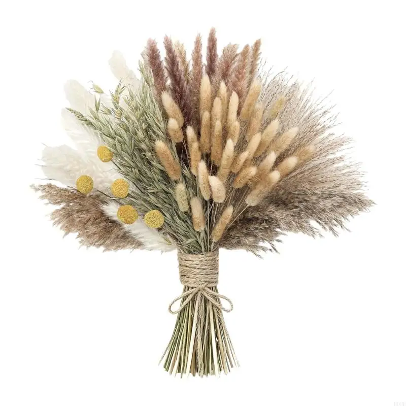 118 Chiếc Bó Hoa Khô Tự Nhiên Bohemian Trang Trí Đám Cưới Thủ Công Pampas Cỏ Sắp Xếp B03E
