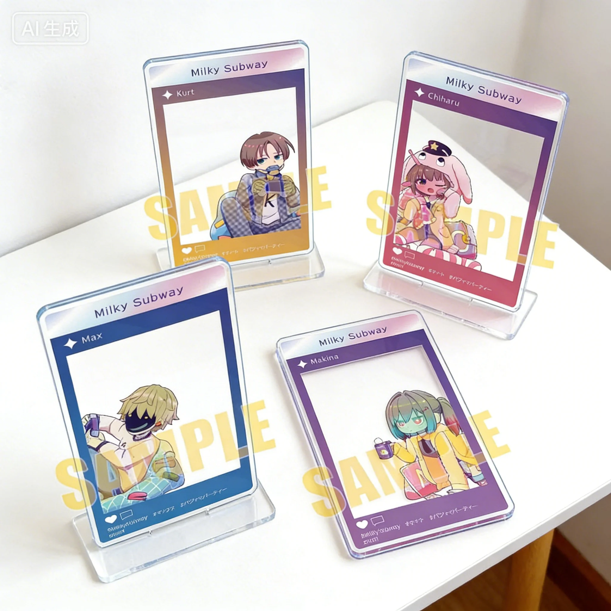 Anime Milky ☆ Subway: Makina/Kujou - Soporte rectangular de acrílico, modelo de placa, llaveros, adorno de escritorio, regalos navideños