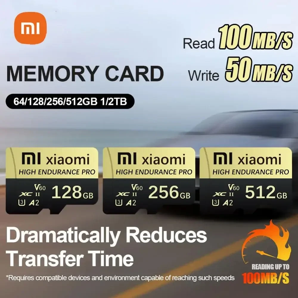 Xiaomi High Speed SD Card Class 10 TF Flash Card 128GB 512GB Micro Memory Card 2TB For Phone Speaker HD For Honor Phone Computer