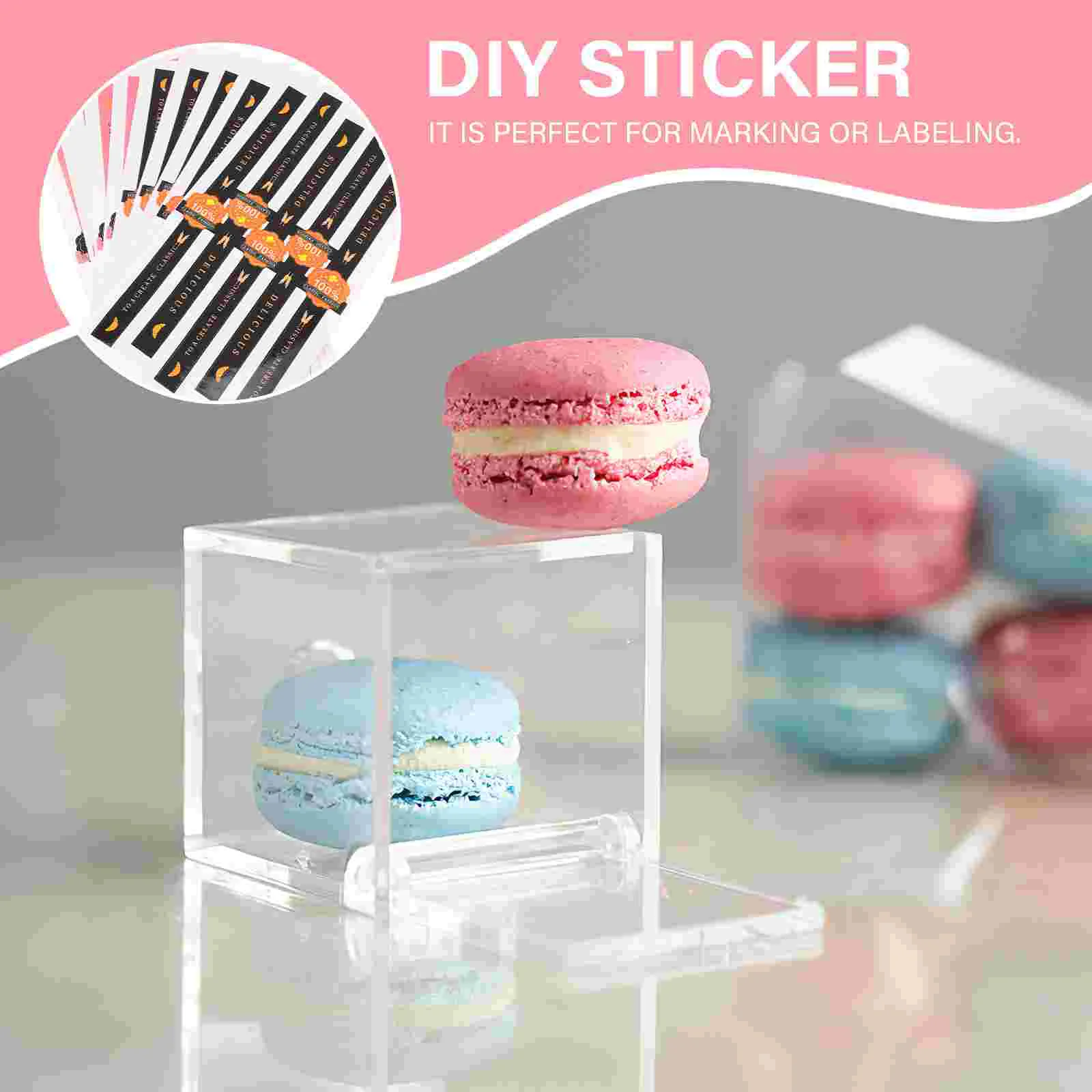 50 Pcs Biscuit Stickers Bread Food Labels Baked Goods Sealing Kraft Paper Gift Wrapping