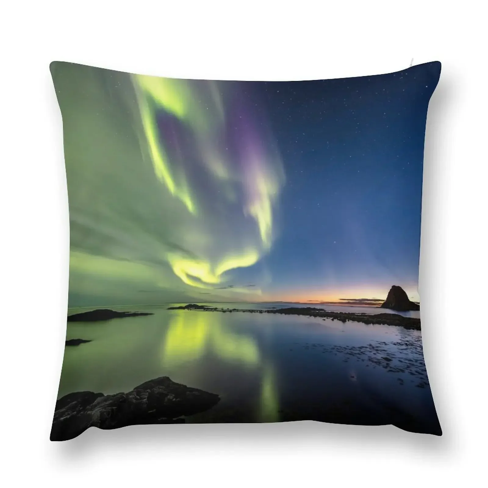 Northern Lights after sunset Throw Pillow Luxury Cushion Cover Decorative Cushion Cover pillow