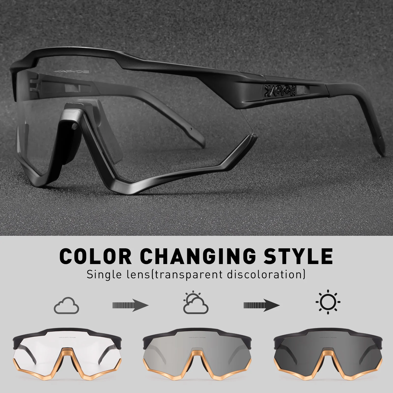 2023 New Photochromic Men Women Cycling Driving Running Goggles Fishing Sport Sunglasses MTB Racing Bike Eyewear Bicycle Glasses