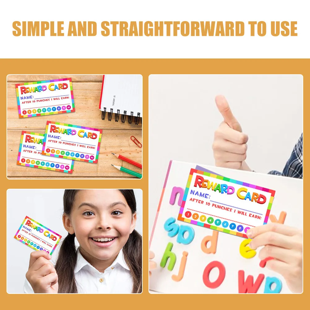 50Pcs Classroom Reward Punch Cards for Kids Encouraging Positive Behavior Teacher Rewards Multipurpose Punch Cards Teaching