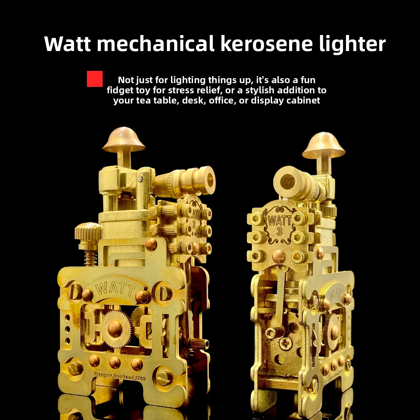 Creatieve handgemaakte mechanische windgongaansteker, messing materiaal, hendelwielontsteking, herenverzamelobject