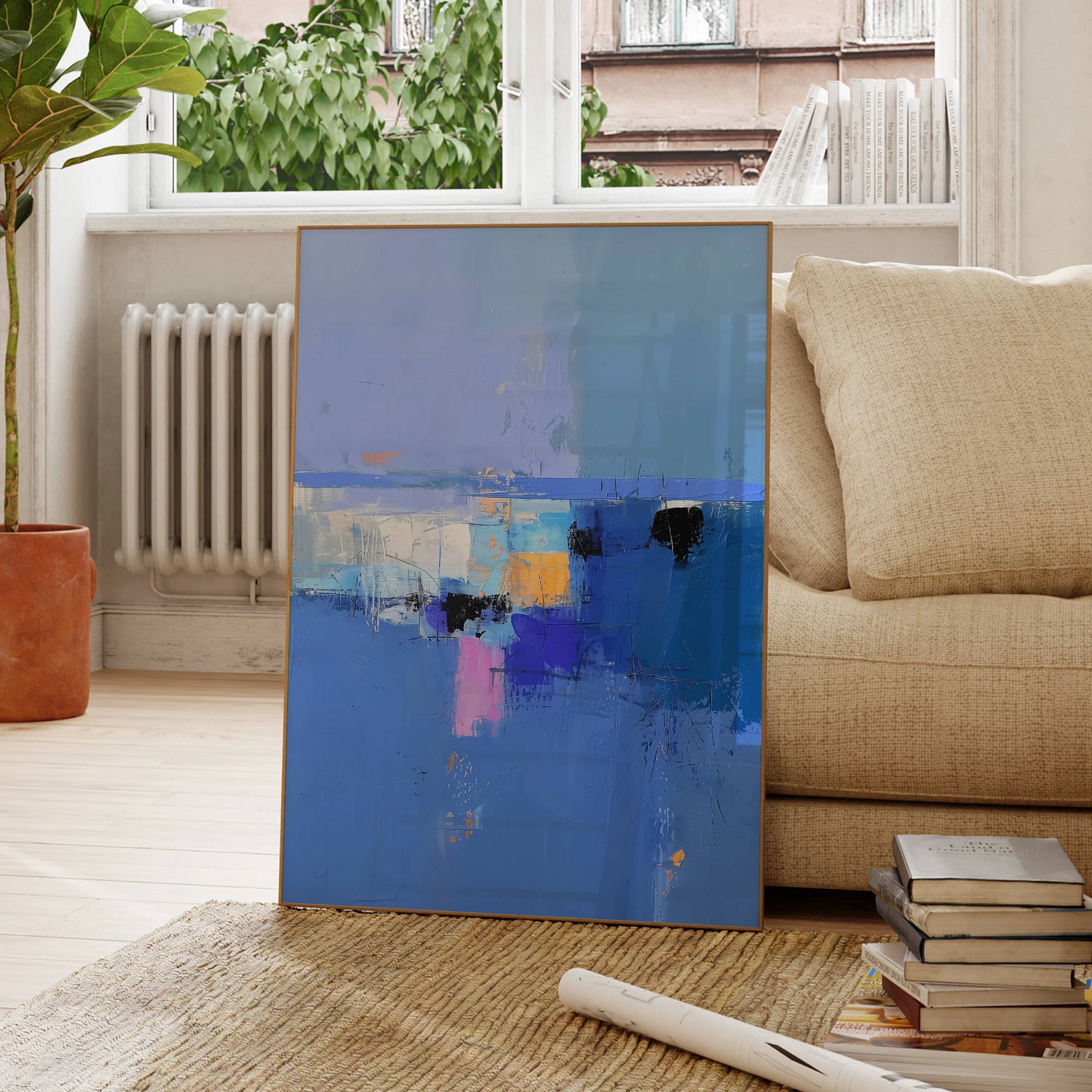 Modern Abstract Ocean Depth Color Painting Art Canvas Poster Print Picture For Living Room Bedroom Wall Art Home Decor