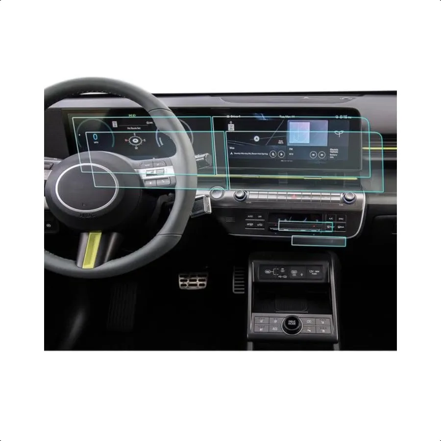 

For 2025 Hyundai Kona Screen Protector 6PCS 2024 2025 Kona(SE SEL N Line Limited) Accories HD Transparent Nano Film 12.3Inch Na