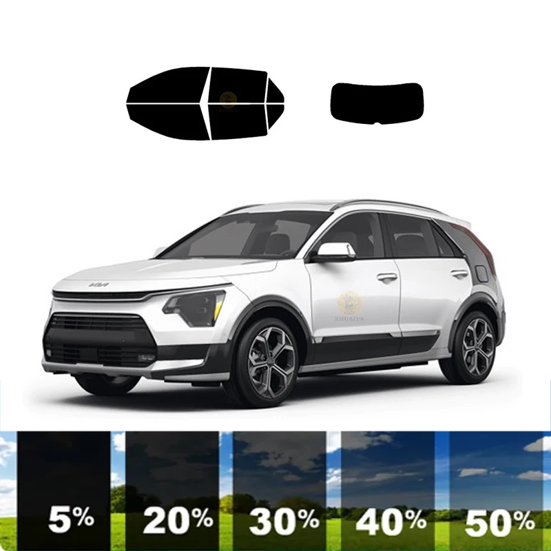 precut Removable Window Tint Film For Car 100% UVR 5%-35%VLT Heat Insulation Carbon ﻿For KIA NIRO 4 DR SUV 2023-2023