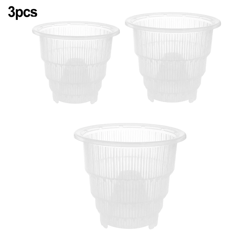 Vertical Growth for orchid Pots Resin Flower Pot with Excellent Air Circulation Prevents for root Decay & Spiral 3 Piece Set