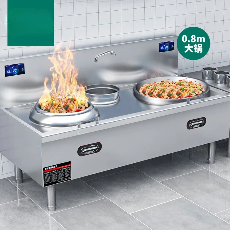Induction cooker double-head electromagnetic pot stove, hotel school canteen high power 15kw + 20kw