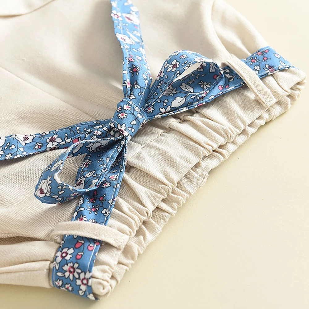 Melario Kleinkind Kinder Baby Mädchen Floral Blau Bluse T-shirt Hosen Sommer 2PCS Anzug Infant Mädchen Kleidung 2-6 jahre Neue Mädchen Outfits – Detail 16