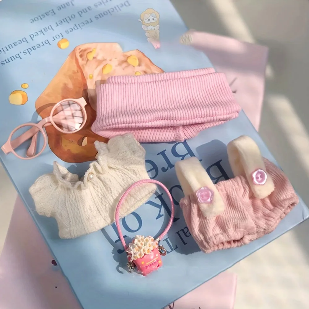 مجموعة ملابس لطيفة لملابس لابوبو مقاس 15/17 سم، ملابس عصرية، نظارات متطابقة على طراز الموضة التي تريدها