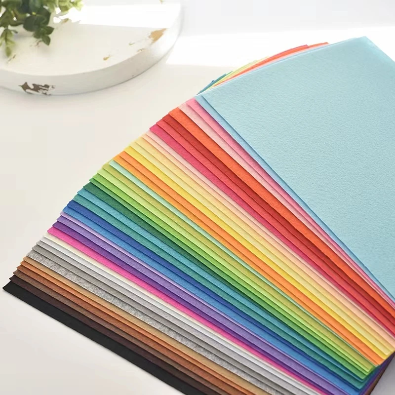 20/40pcs 1mm Mixed Color Non-Woven Felt Square Children\'s Cutting Art DIY Handmade Cloth 10/15cm For Tailoring Decorative Craft