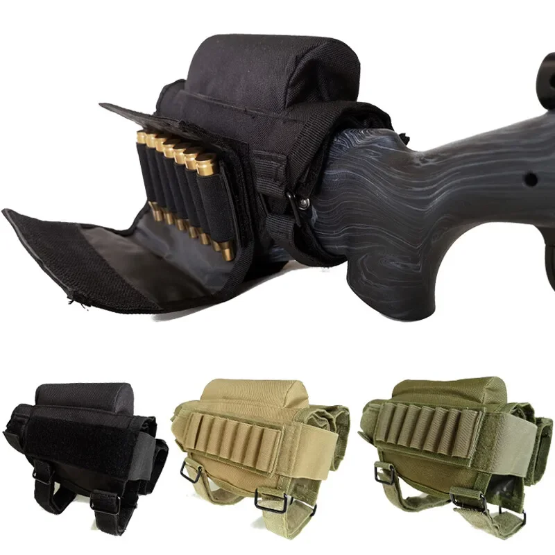 

Tactical Airsoft Buttstock Cheek Cartridge Pouch with 7 Shells Attachment Holder