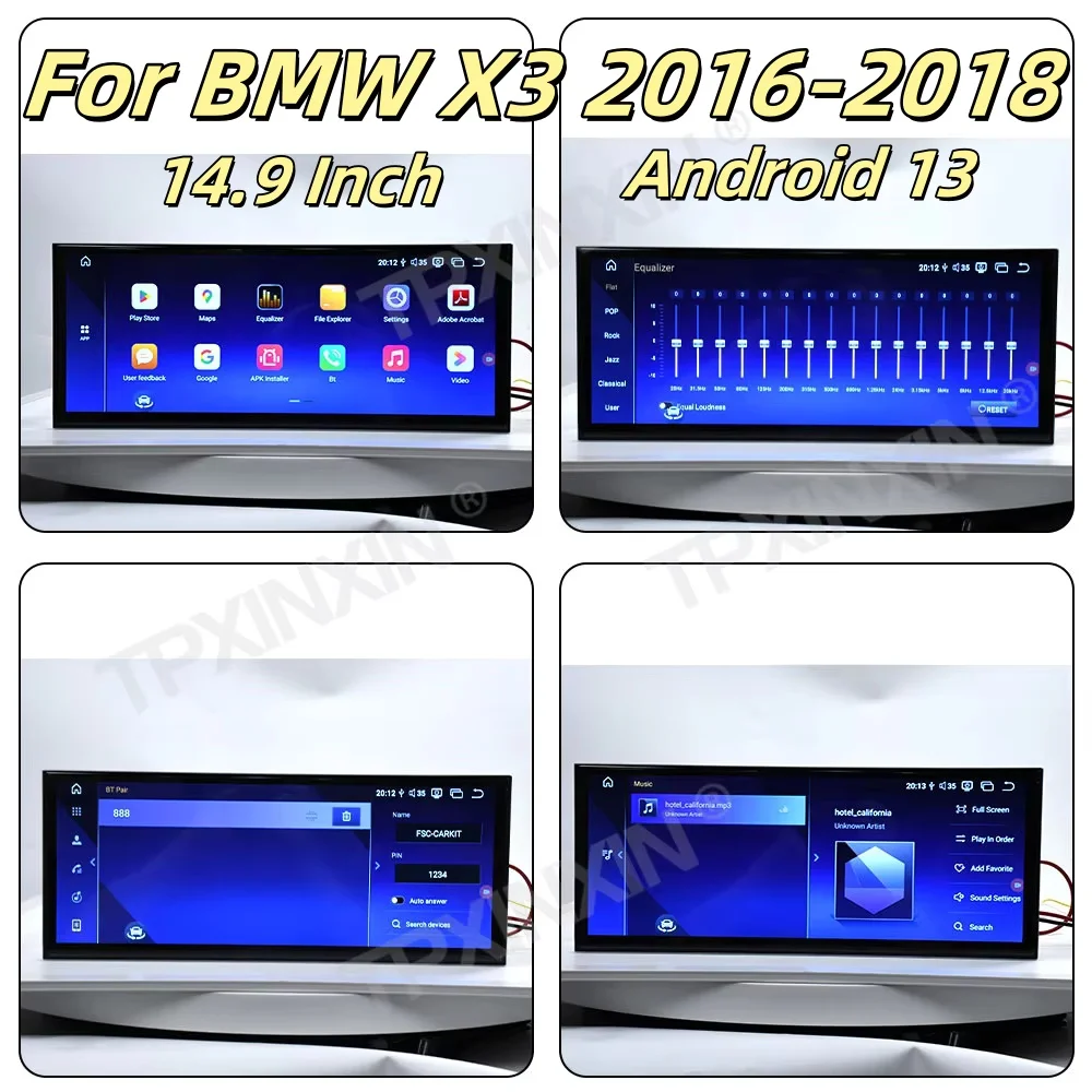 

For BMW X3 2016-2018 Android Car Radio Multimedia Video Player Wireless Carplay Autoradio Stereo GPS Navigation Head Unit
