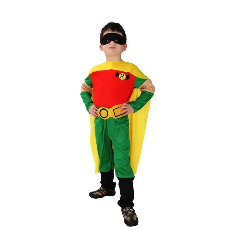 

New 2025 Robin Movie Character Halloween Cosplay Costume Muscle Jumpsuits Bodysuit Children CHIRISTMAS Super Hero CLOTHES eqs9X