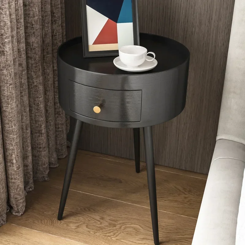 Round UltraNarrow Furniture for Living Room Modern Simple Nordic Light Luxury Small Hotel Homestay Bedside Table