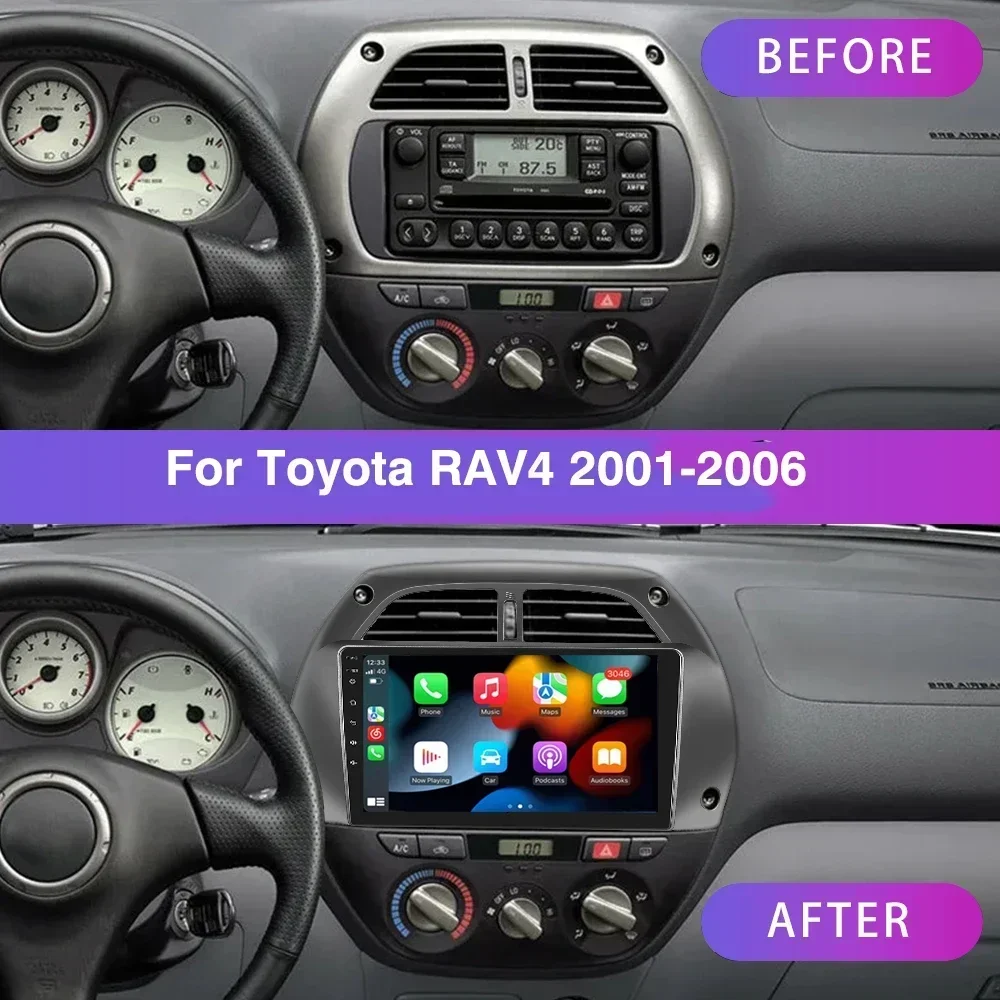 

2DIN Android 13 radio For Toyota RAV4 Rav 4 2001 2002 - 2006 Car stereo Multimedia Player Carplay Auto GPS Navigation NO DVD